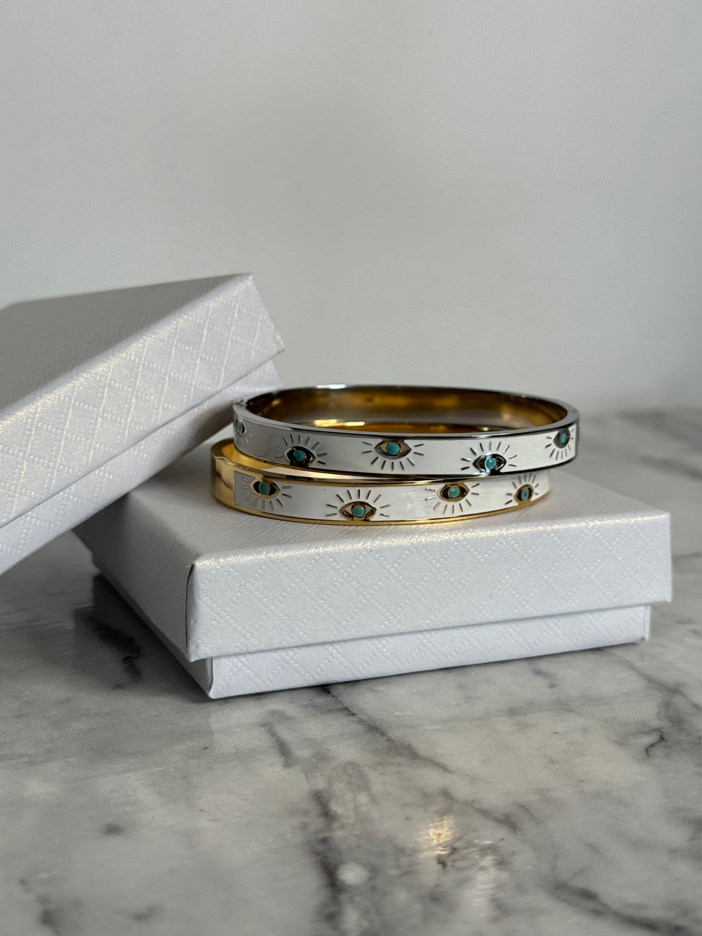 Harley Evil Eye Clasp Bangle