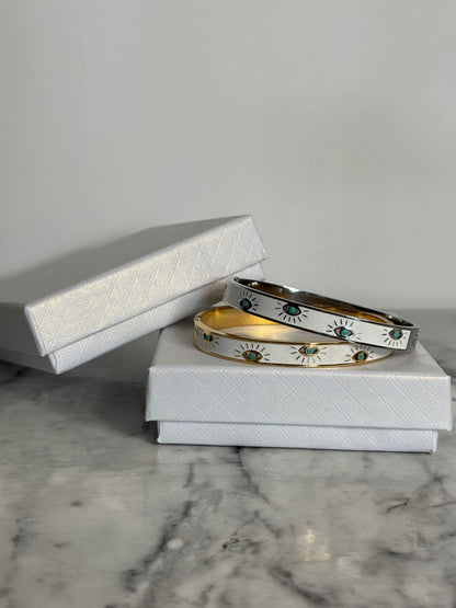 Harley Evil Eye Clasp Bangle